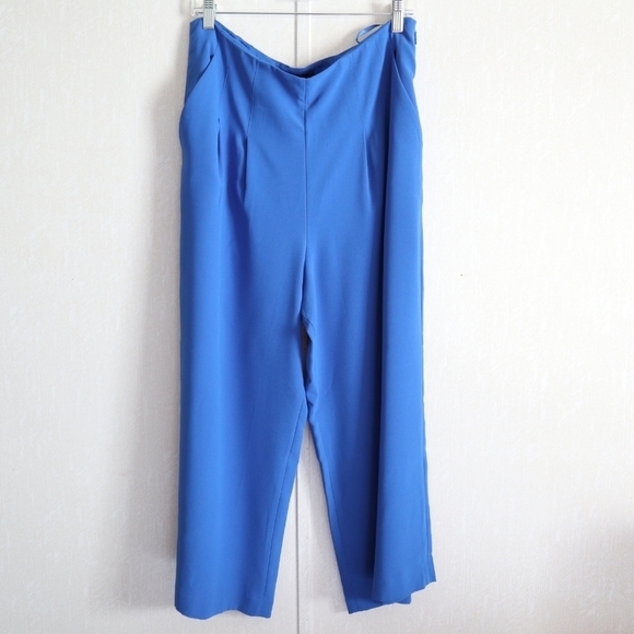 NWT Ted Baker Zettah Pleated Culotte Pants in Blue - Picture 3 of 16